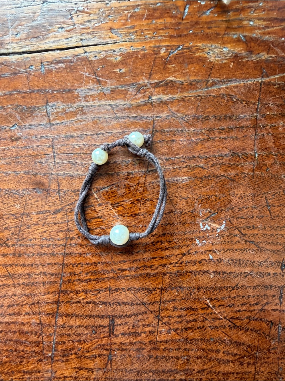 Unisex Leather Pearl Beaded Boho Brown Bracelet